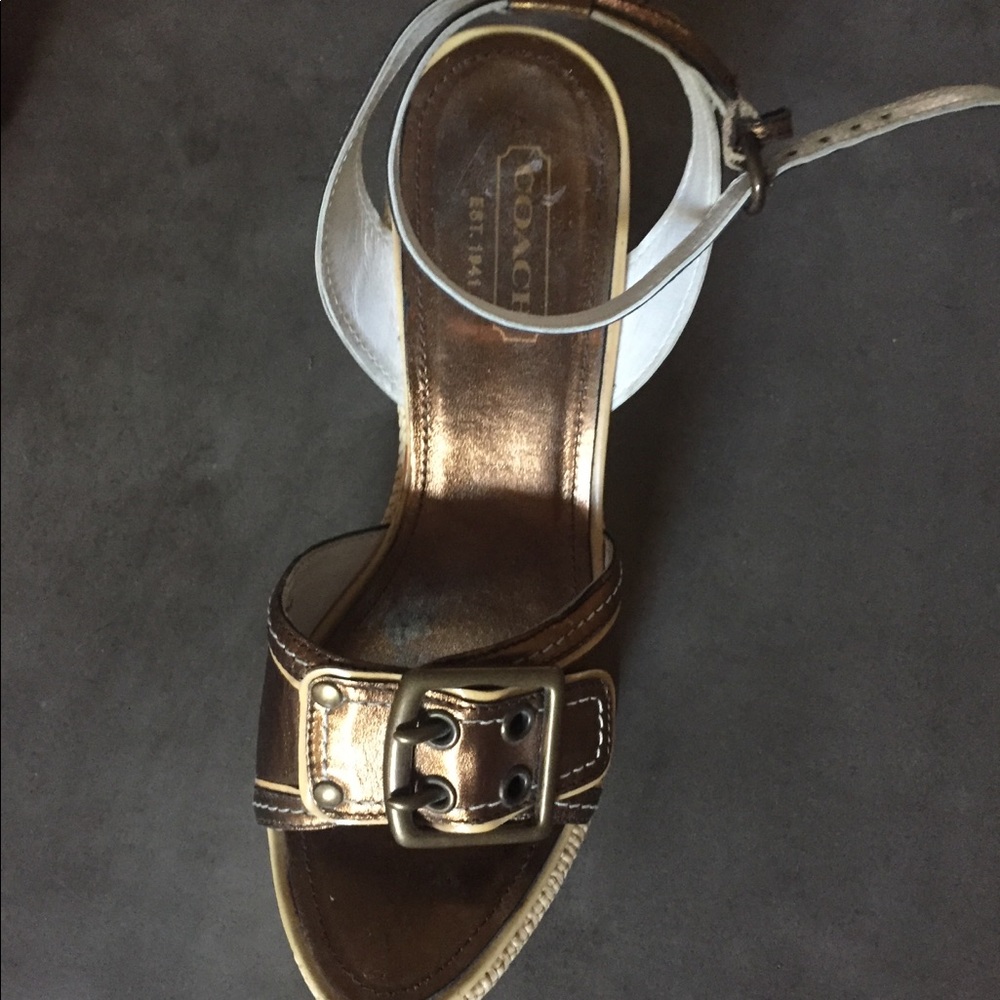 COACH Copper Metallic Wedges